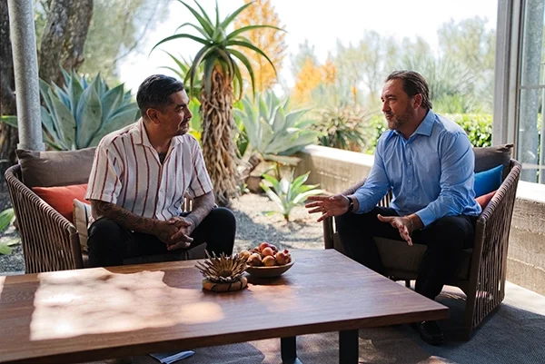 Chef Aarón Sánchez with Jason Reyes